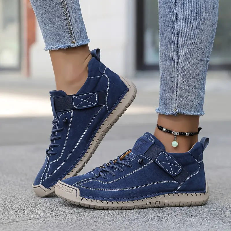 Elsbeth Schwarz Leder-Look Schnür-Sneaker für Damen | Leicht Casual Fit | Alltag und Freizeit - 36/37/38/39/40/41/42/43/44/45