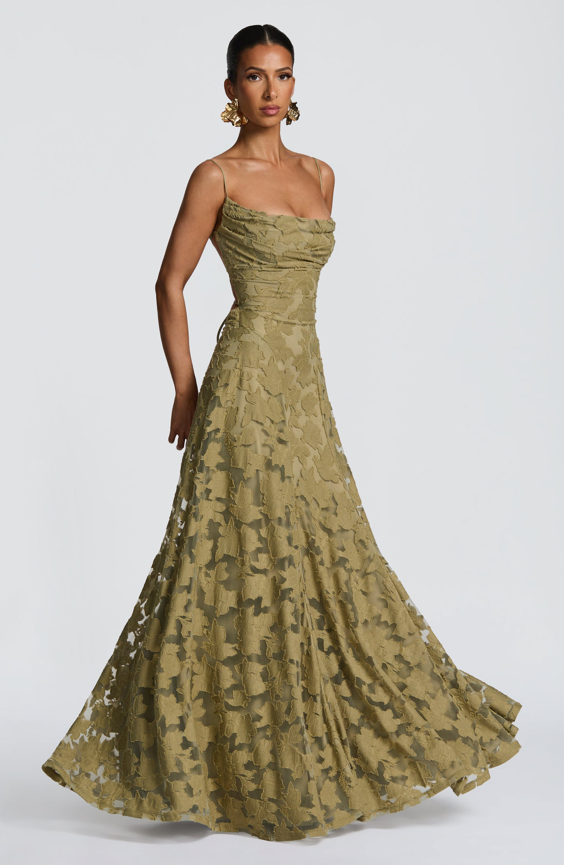 Mila Damen Maxikleid | Spaghettiträger, Florales Muster, Elegant 0
