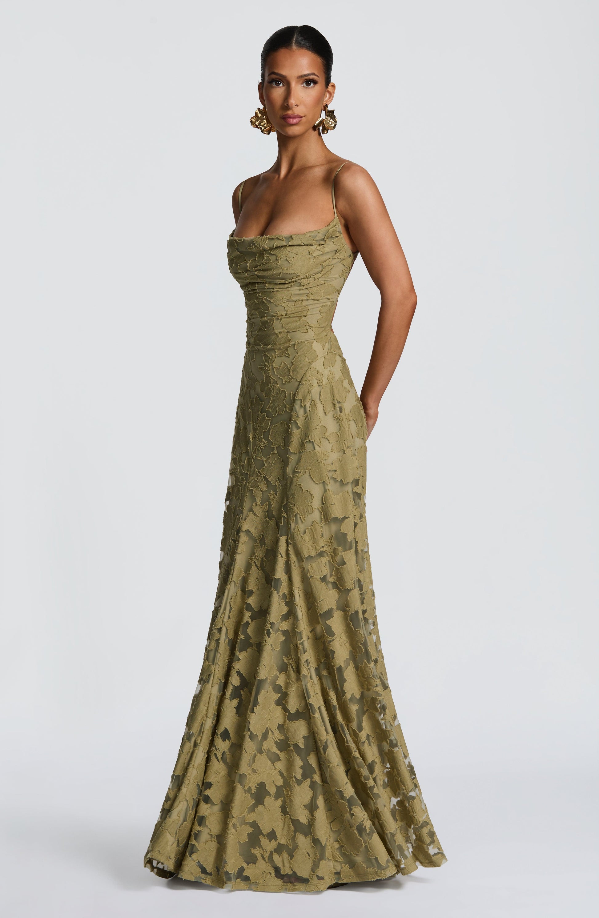 Mila Damen Maxikleid | Spaghettiträger, Florales Muster, Elegant 4