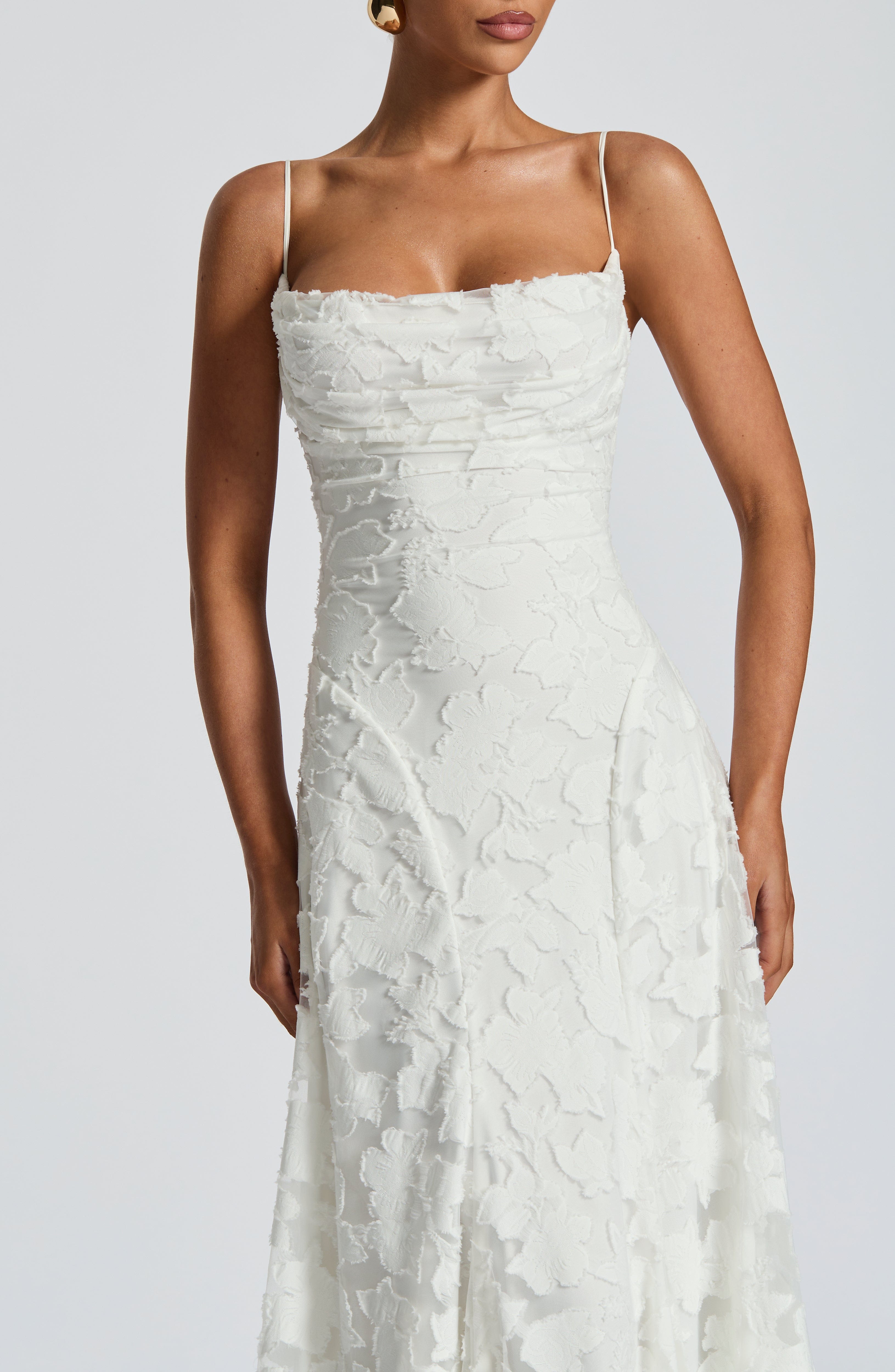 Mila Damen Maxikleid | Spaghettiträger, Florales Muster, Elegant 7