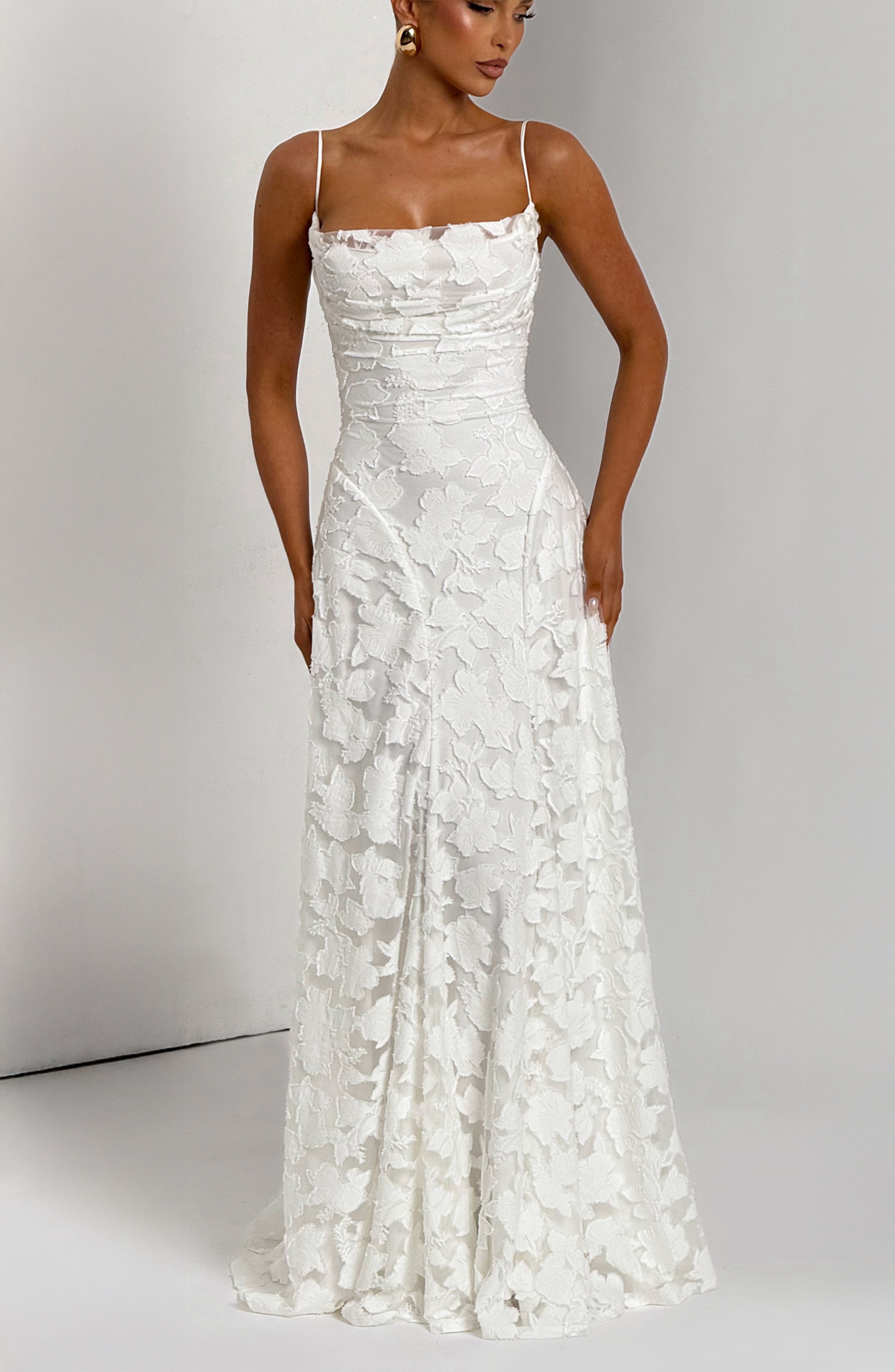 Mila Damen Maxikleid | Spaghettiträger, Florales Muster, Elegant 8