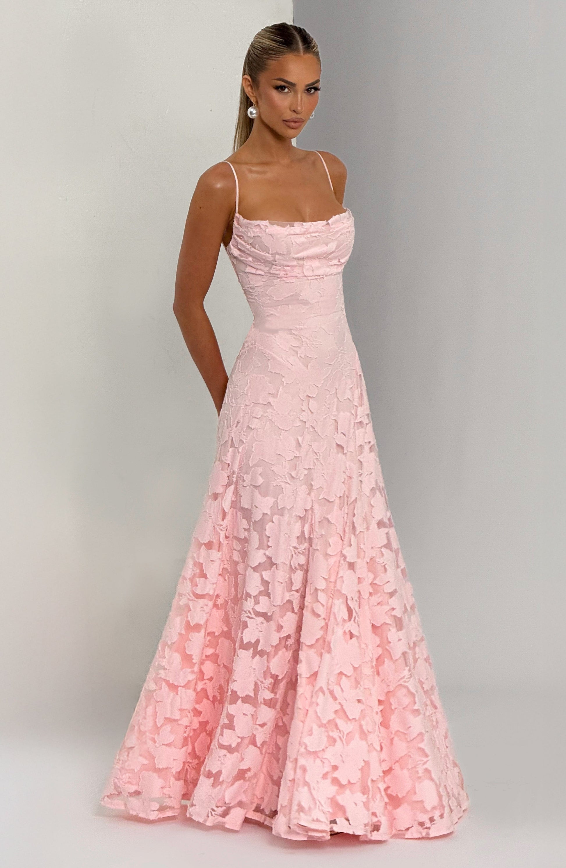 Mila Damen Maxikleid | Spaghettiträger, Florales Muster, Elegant 9