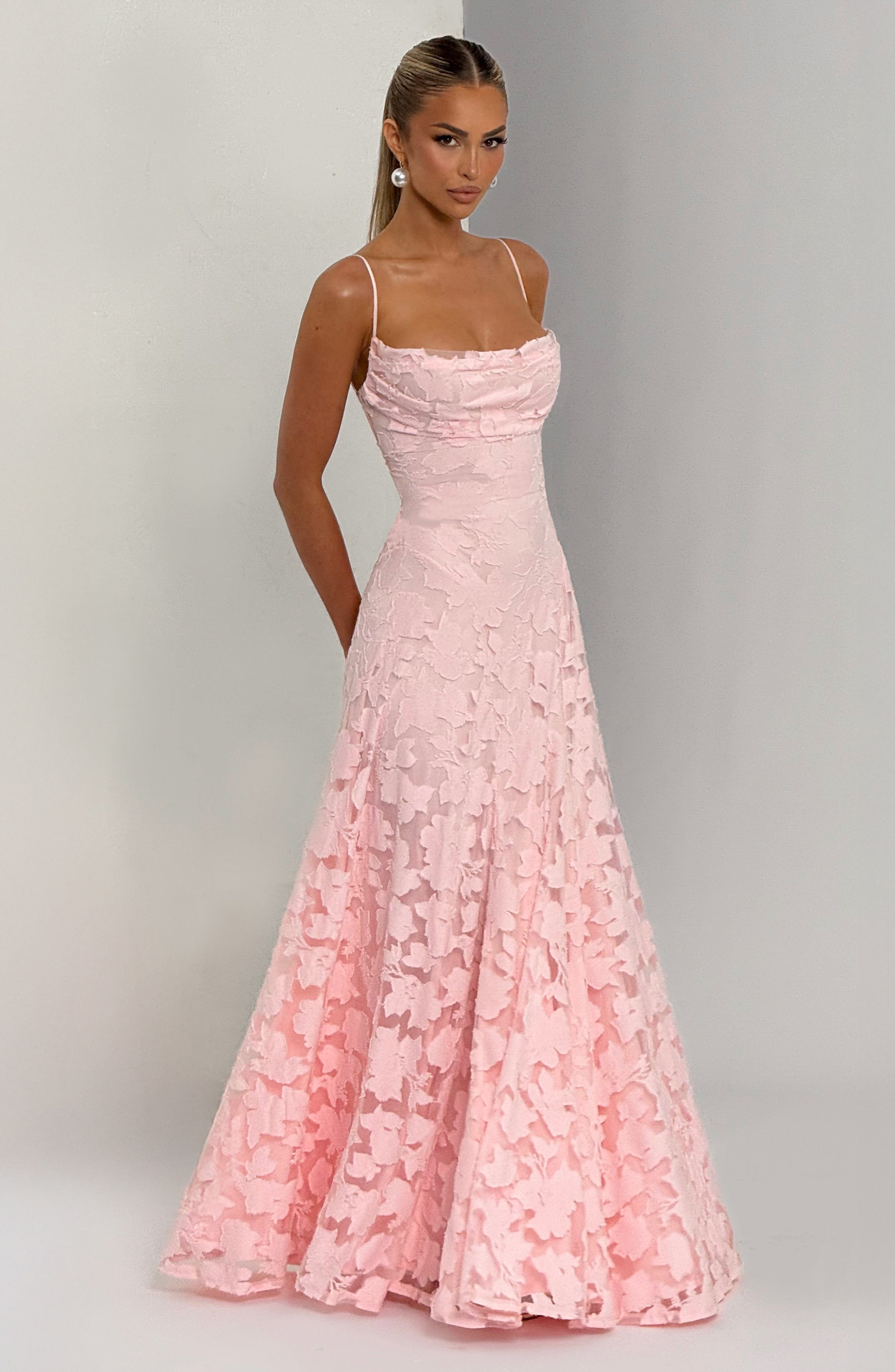 Mila Damen Maxikleid | Spaghettiträger, Florales Muster, Elegant 9