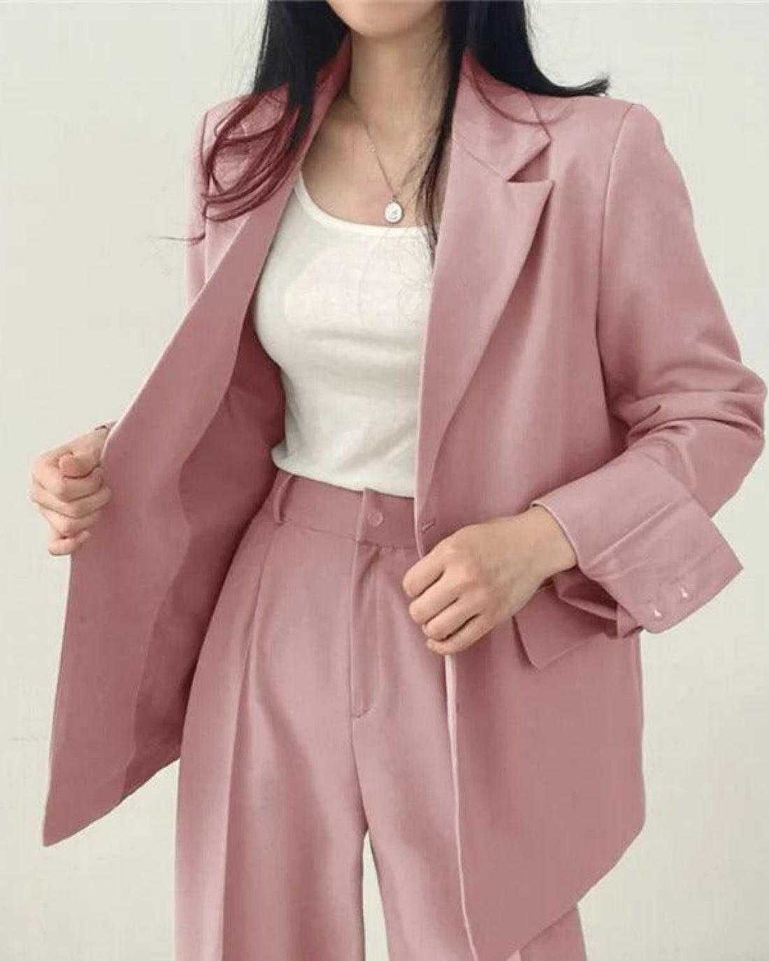 Mira Damen Hosenanzug | Oversize Long-Blazer und Hose, Festlich 2