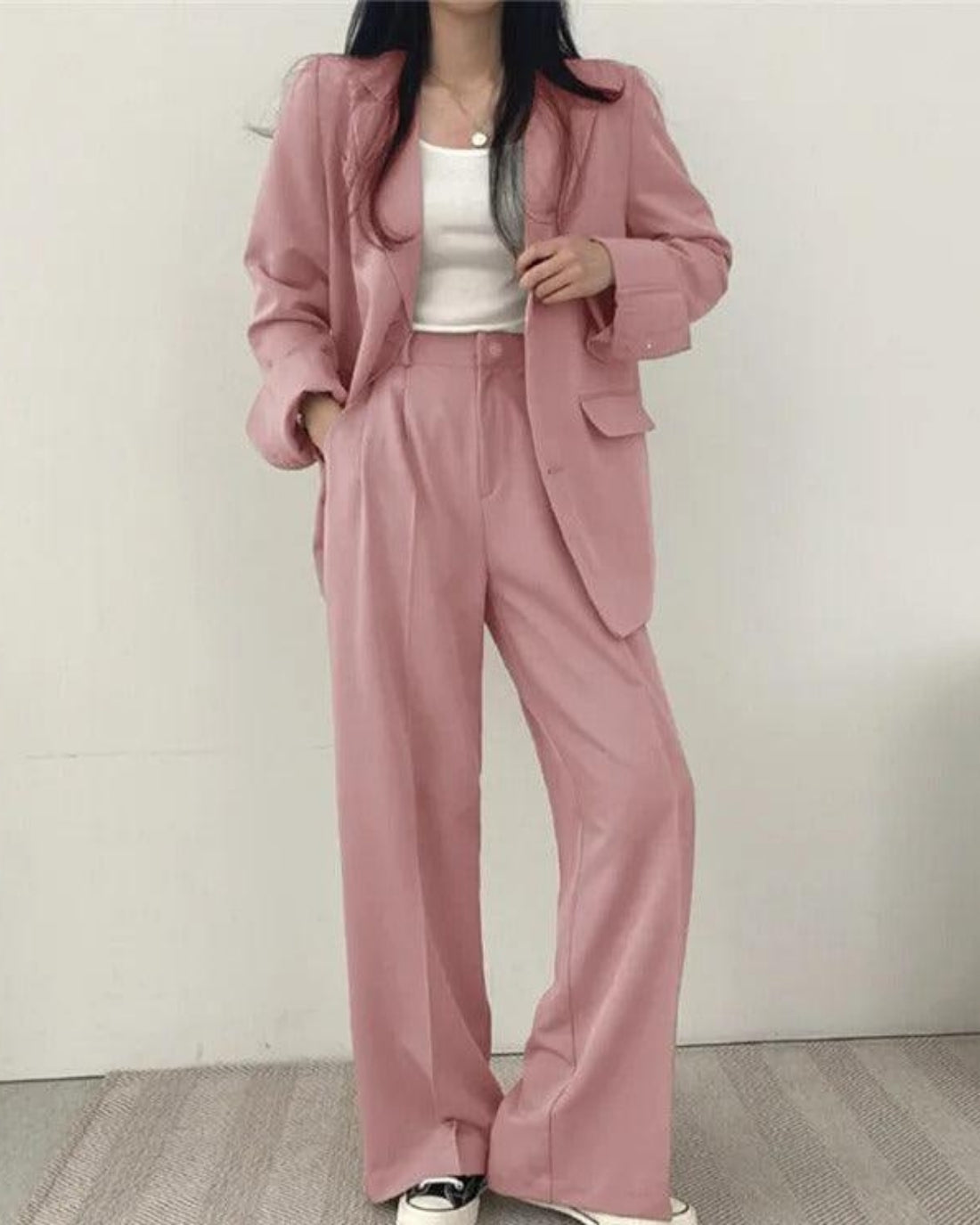 Mira Damen Hosenanzug | Oversize Long-Blazer und Hose, Festlich 4