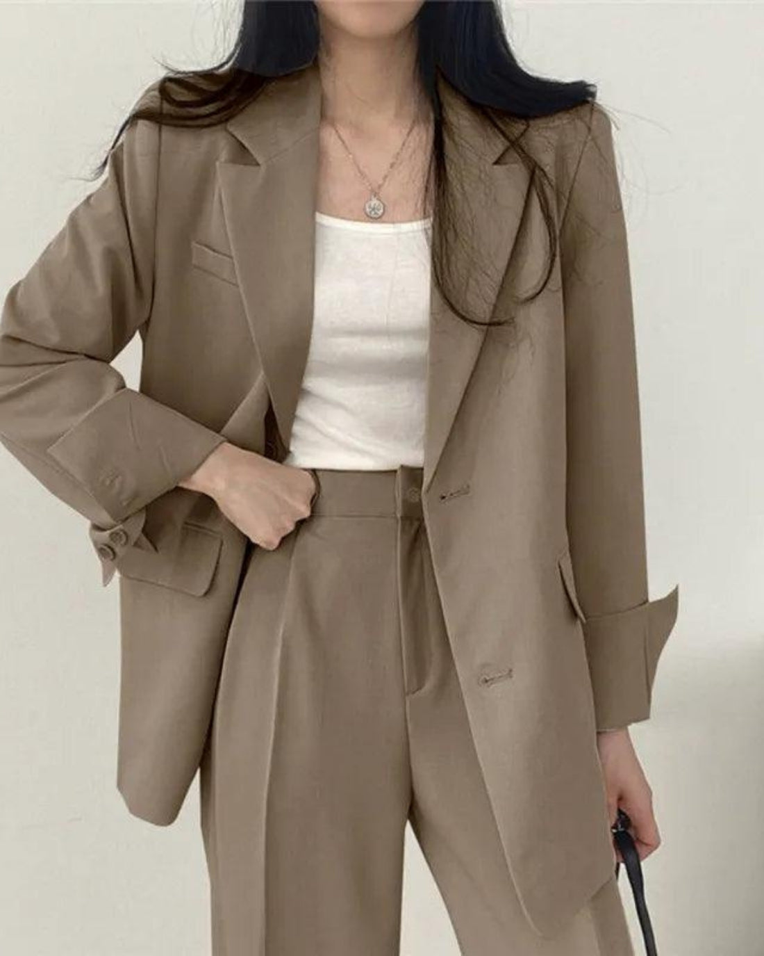 Mira Damen Hosenanzug | Oversize Long-Blazer und Hose, Festlich 7