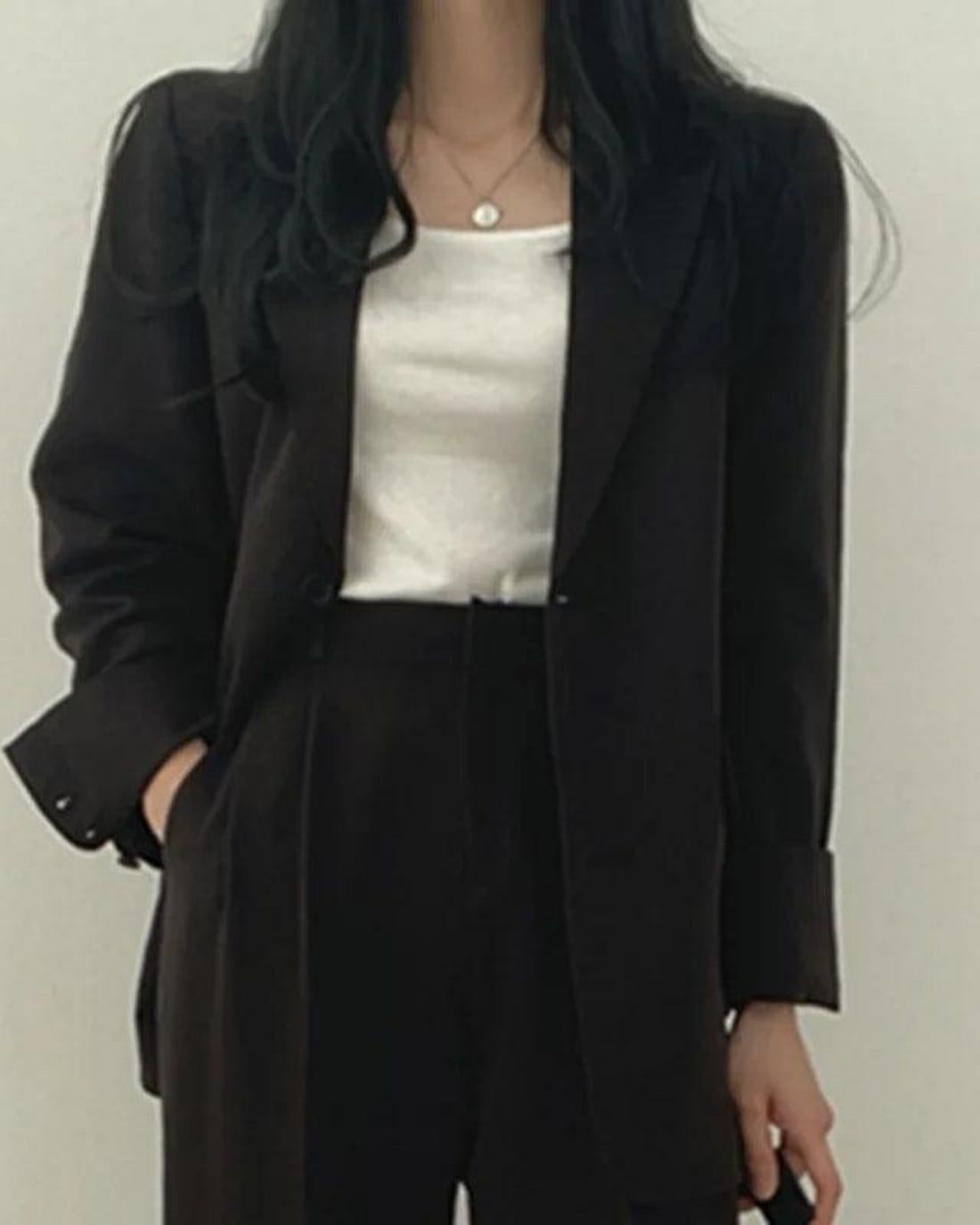 Mira Damen Hosenanzug | Oversize Long-Blazer und Hose, Festlich 9