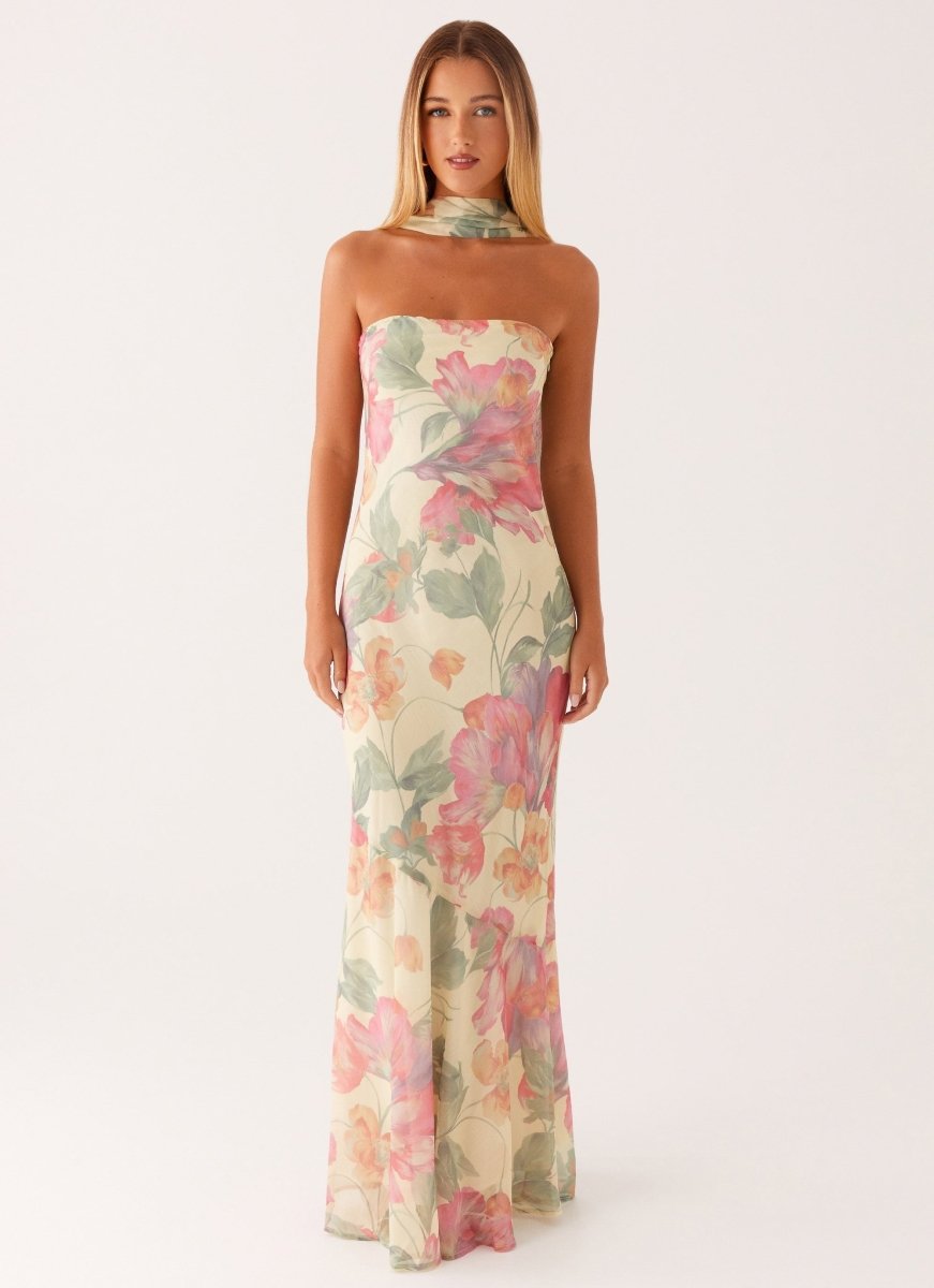 Mira Damen Maxikleid | Romantischer Blumenprint, Elegant und Leicht 1