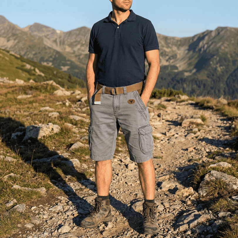 Ernst Grau Yellowstone Regular Fit Cargo Shorts für Herren | Leicht und funktional | Outdoor Sommer - S/M/L/XL/2XL/3XL/4XL/5XL