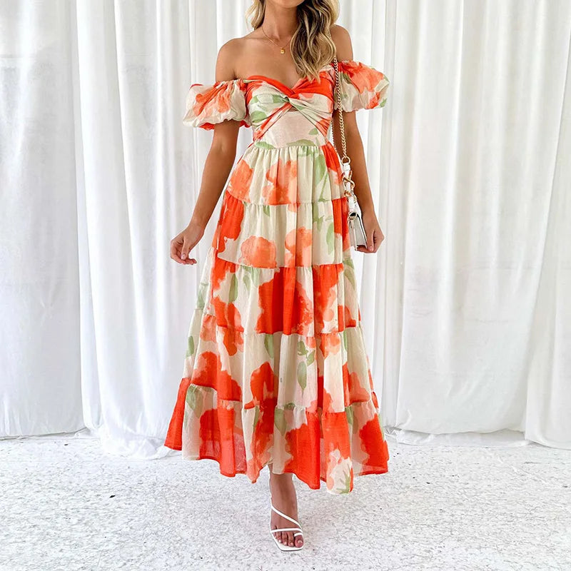 Nina Damen Maxikleid | V-Ausschnitt mit Rüschen 13