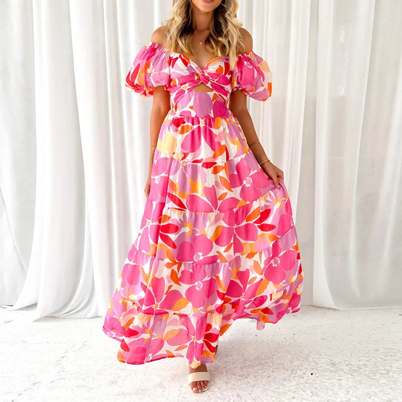 Nina Damen Maxikleid | V-Ausschnitt mit Rüschen 8