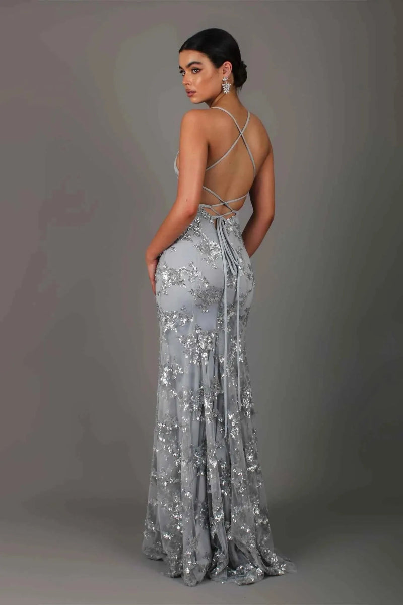 Nora Abendkleid für Frauen | Pailletten, Spaghettiträger 5