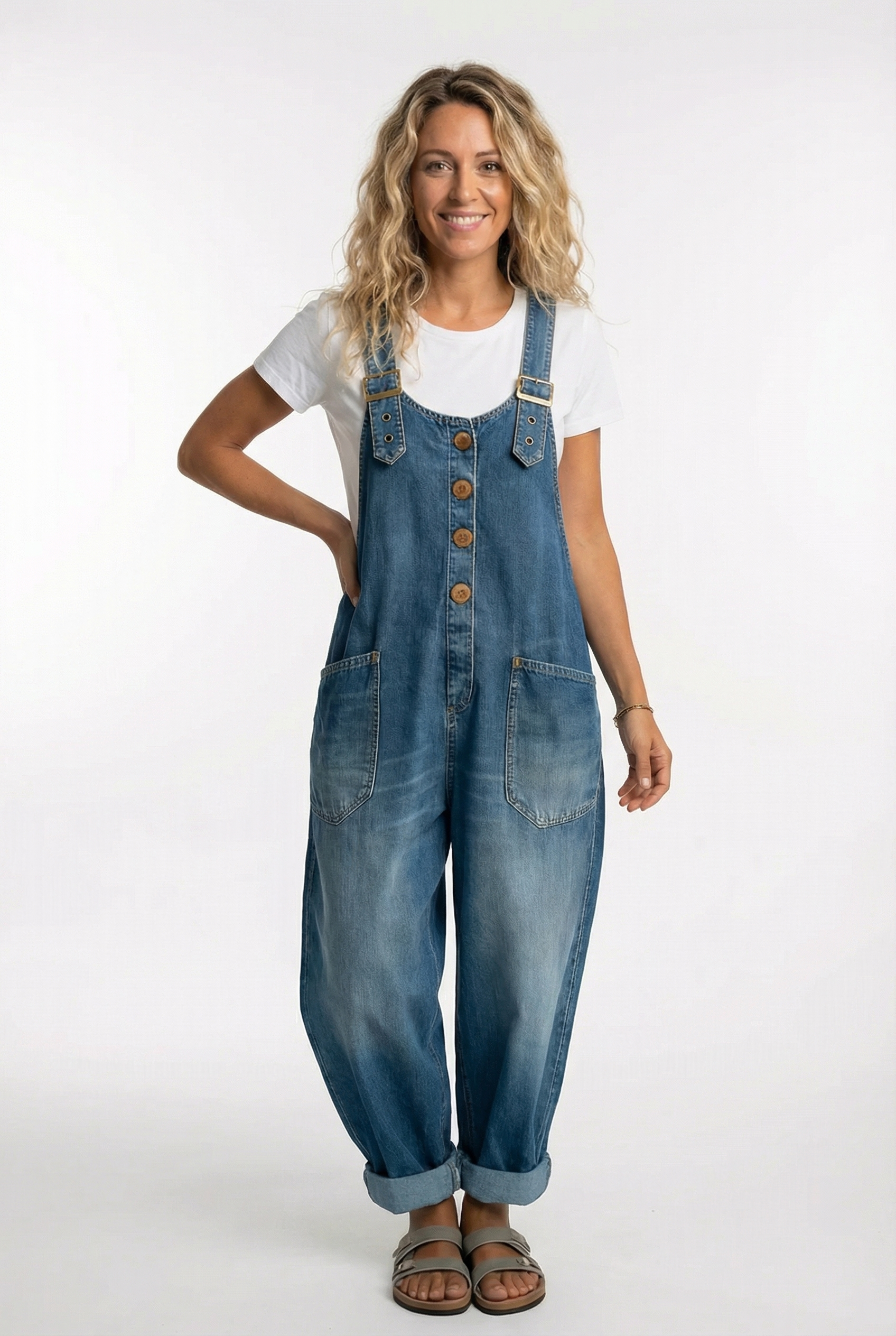 Nora Damen Jeansoverall | Verstellbare Träger, Weicher Denim 0