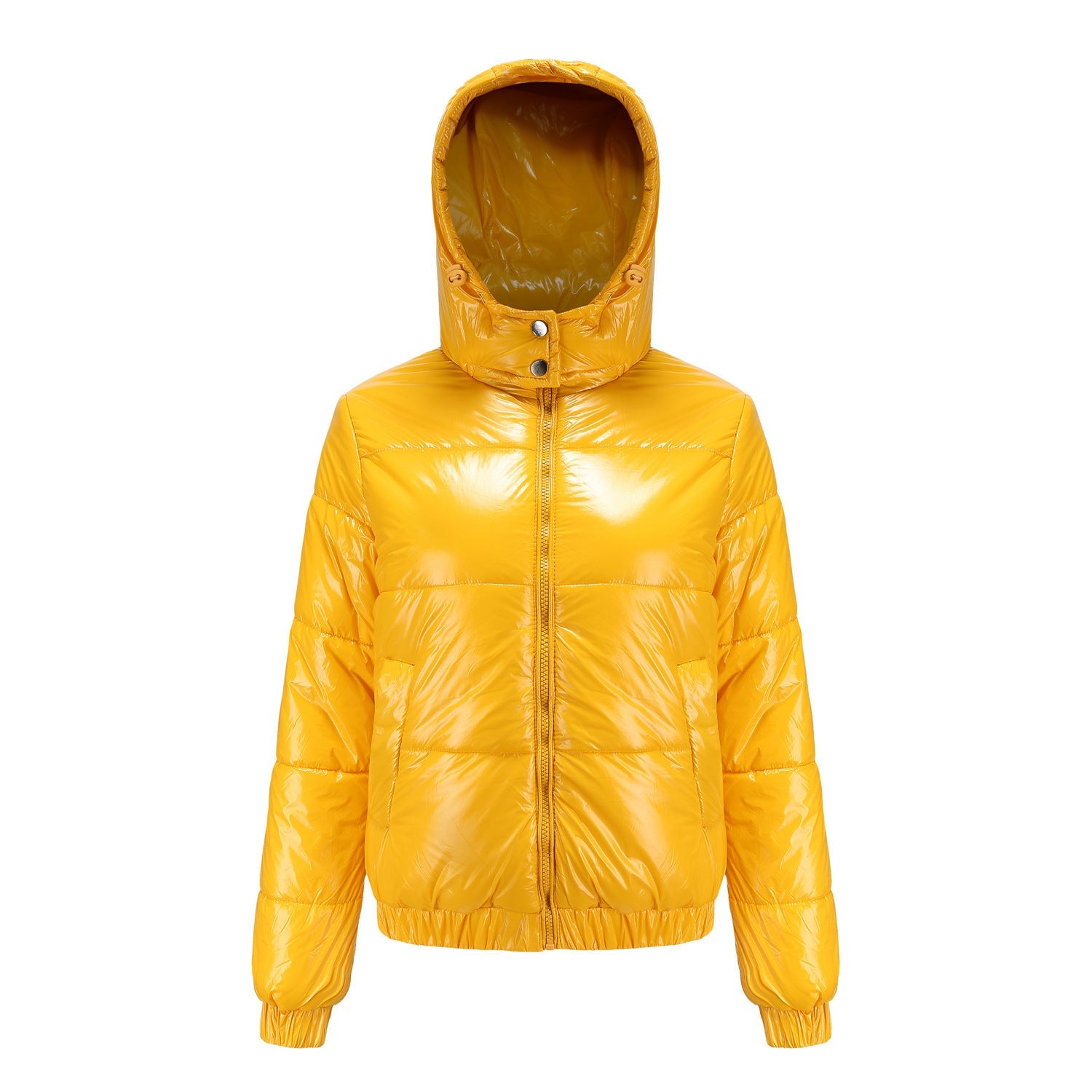 Monika Weinrot Glänzende Wasserabweisende Isolierte Puffer-Jacke mit Kapuze für Damen | Winter Casual - S/M/L/XL/2XL/XXXL