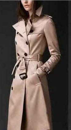 Rosmarie Schwarz Taillierter Doppelreihiger Trenchcoat für Damen | Klassisch Elegant Büro und Alltag - S/M/L/XL/2XL