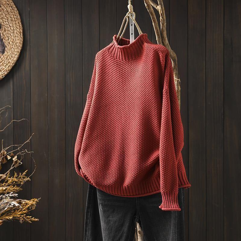Magdalena Braun Oversized Wollmix Rollkragenpullover für Damen | Winter Casual Stil - S/M/L/XL/2XL/3XL