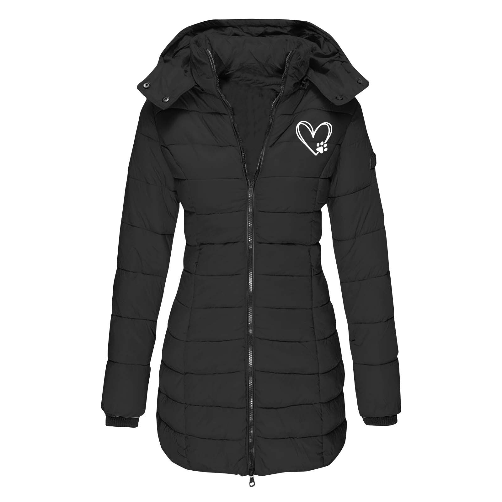 Vreni Marineblau Taillierte Gesteppte Longline Winterjacke mit Kapuze für Damen | Warm Casual Winter - S/M/L/XL/2XL/XXXL