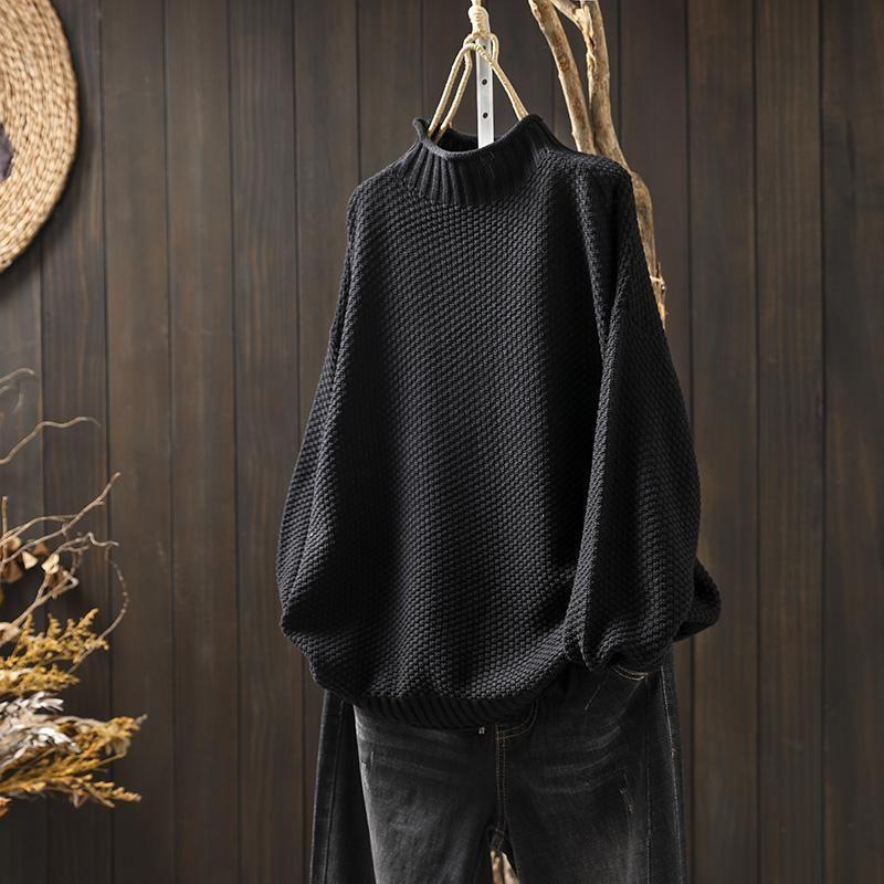 Magdalena Braun Oversized Wollmix Rollkragenpullover für Damen | Winter Casual Stil - S/M/L/XL/2XL/3XL