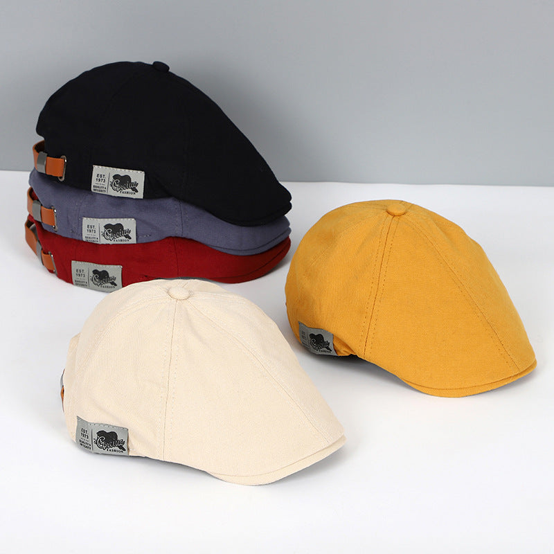 Stefan Schwarz Vintage Schiebermütze für Herren | Flat Cap Retro Casual Stil - Schwarz/Rot/Blau/Gelb/Beige