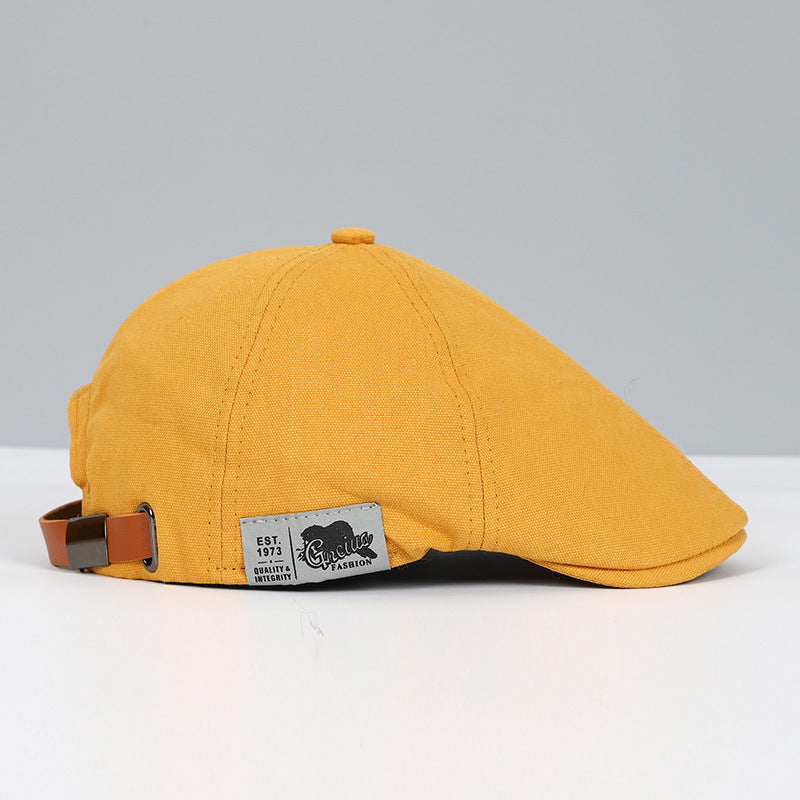 Stefan Schwarz Vintage Schiebermütze für Herren | Flat Cap Retro Casual Stil - Schwarz/Rot/Blau/Gelb/Beige