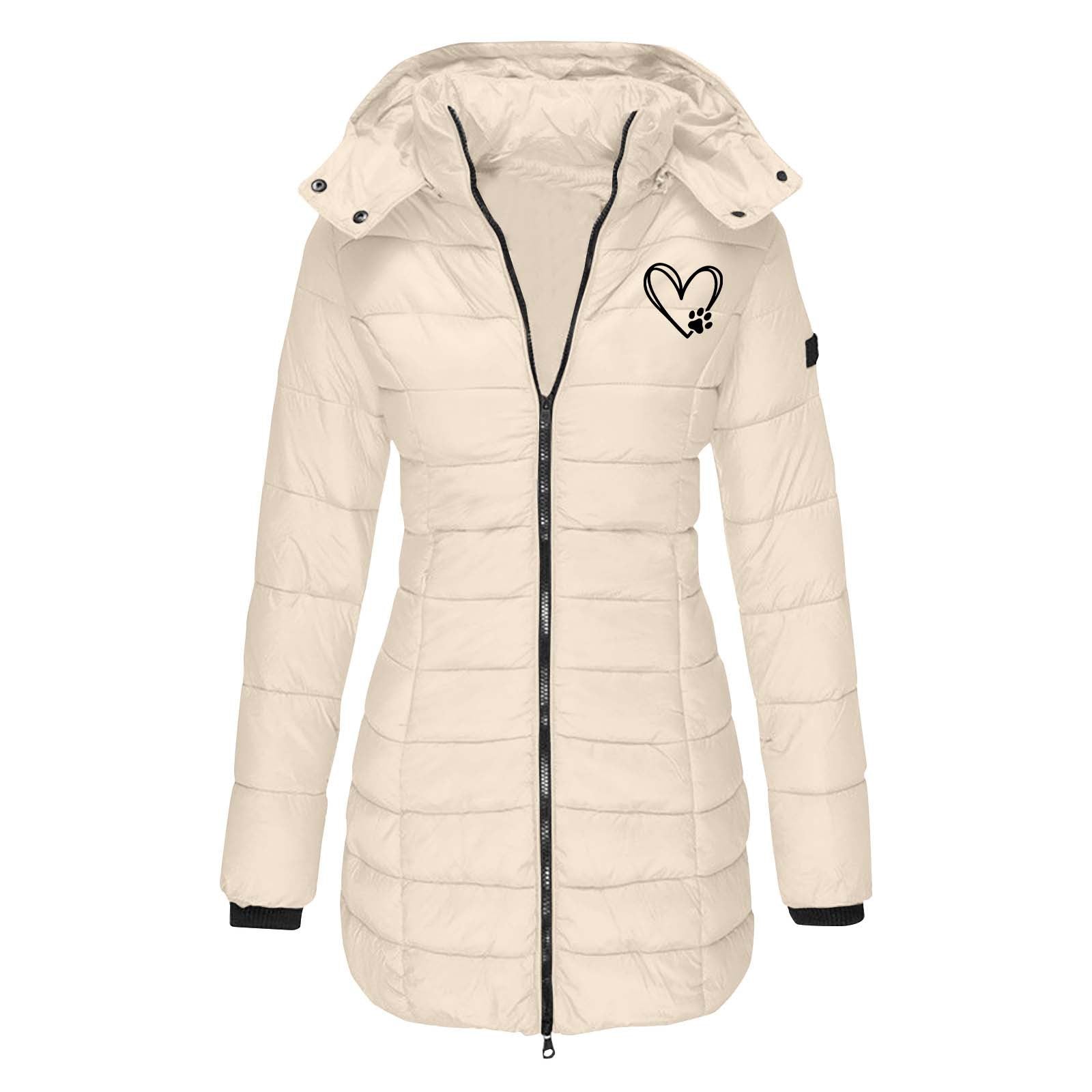 Vreni Marineblau Taillierte Gesteppte Longline Winterjacke mit Kapuze für Damen | Warm Casual Winter - S/M/L/XL/2XL/XXXL