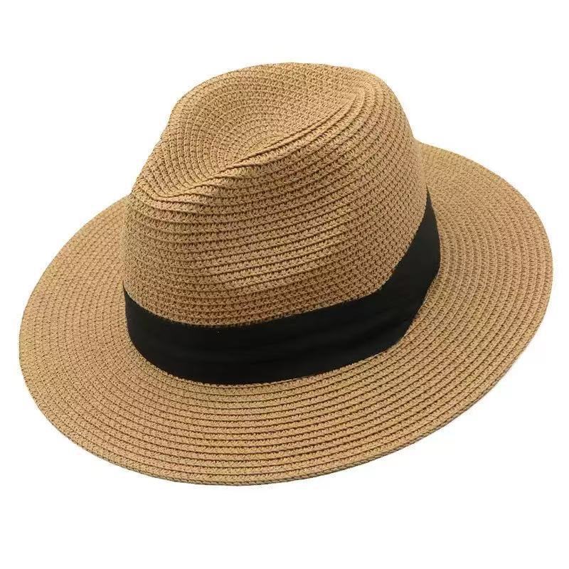 Werner Khaki Geflochtener Strohhut UPF50+ Sonnenschutz für Damen und Herren | Faltbarer Panama-Stil Sommer - 56-58 cm