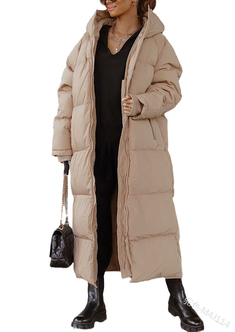 Hilde Blau Langer Isolierter Steppmantel mit Kapuze für Damen | Winter Stadtbummel - S/M/L/XL/2XL