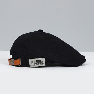 Stefan Schwarz Vintage Schiebermütze für Herren | Flat Cap Retro Casual Stil - Schwarz/Rot/Blau/Gelb/Beige