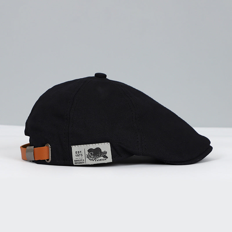 Stefan Schwarz Vintage Schiebermütze für Herren | Flat Cap Retro Casual Stil - Schwarz/Rot/Blau/Gelb/Beige