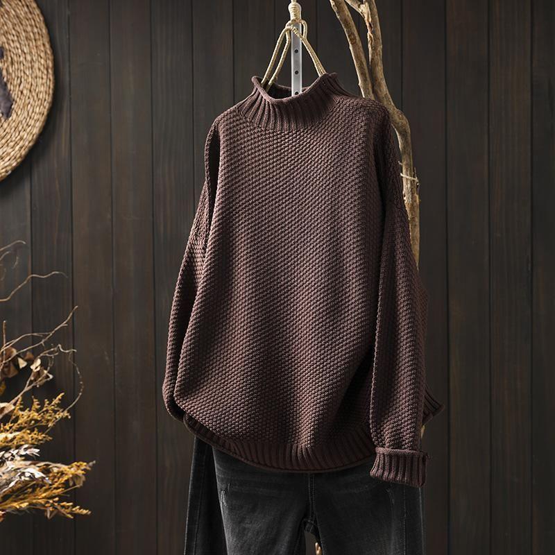 Magdalena Braun Oversized Wollmix Rollkragenpullover für Damen | Winter Casual Stil - S/M/L/XL/2XL/3XL