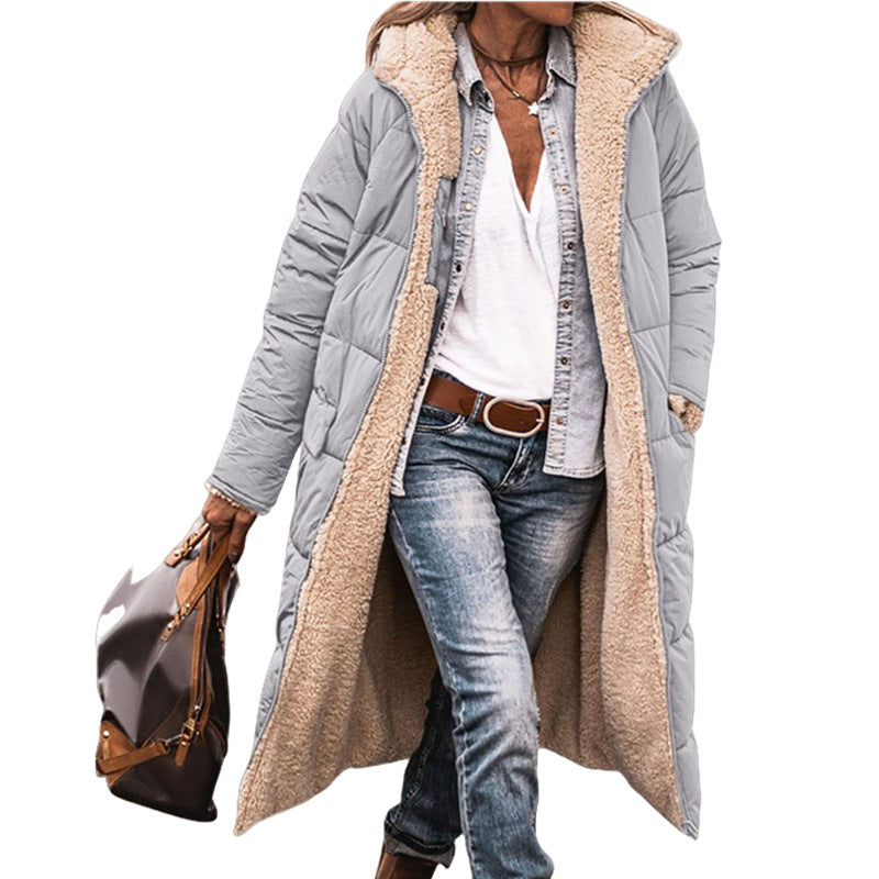 Vreni Olivgrün Lange Sherpa-Gefütterte Winterjacke mit Kapuze für Damen | Warm Casual Winter - S/M/L/XL/2XL/XXXL