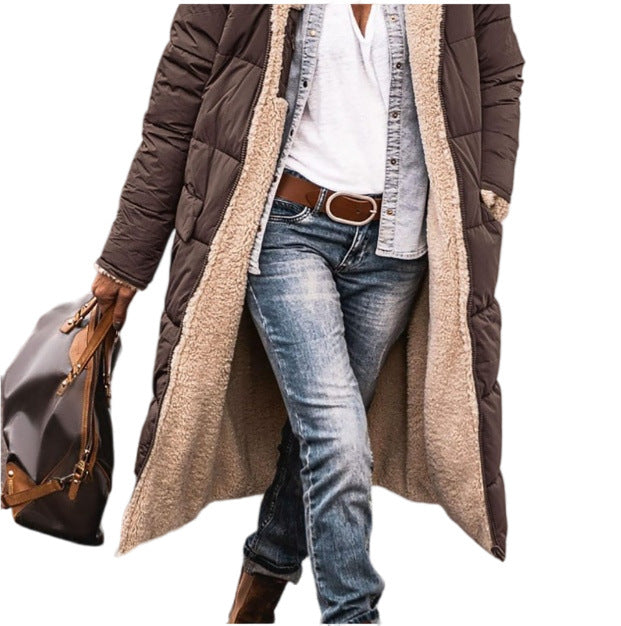 Monika Ingwer Lange Gesteppte Winterjacke mit Sherpa-Innenfutter für Damen | Warm Casual Winter - S/M/L/XL/2XL/XXXL