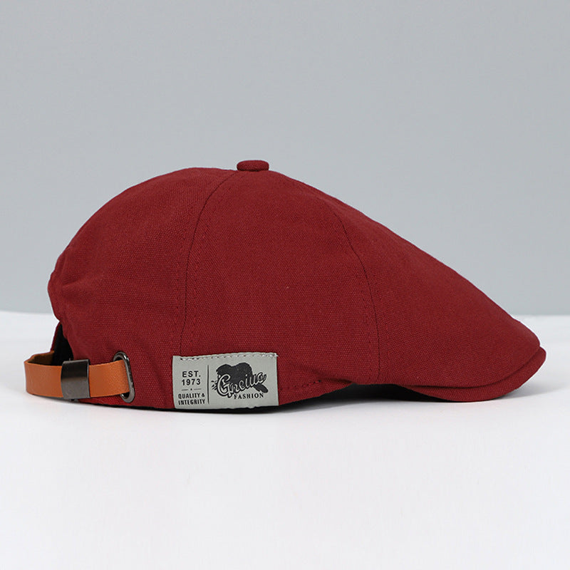 Stefan Schwarz Vintage Schiebermütze für Herren | Flat Cap Retro Casual Stil - Schwarz/Rot/Blau/Gelb/Beige