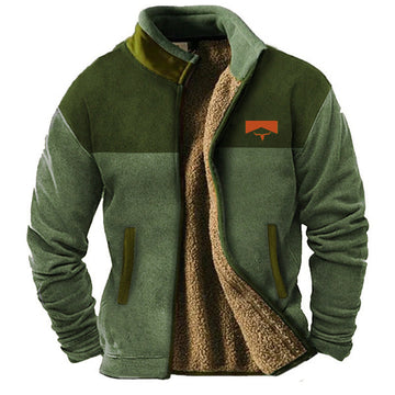 Heinz Blau Sherpa-Gefütterte Fleecejacke mit Stehkragen für Herren | Outdoor Freizeit Winter - M/L/XL/2XL/3XL/4XL/5XL