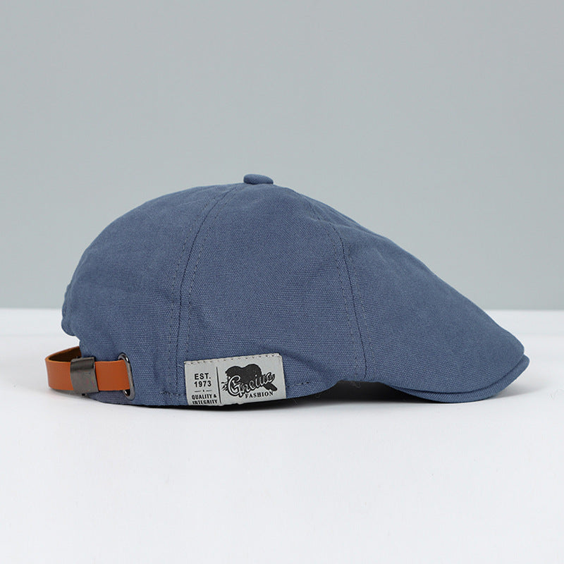 Stefan Schwarz Vintage Schiebermütze für Herren | Flat Cap Retro Casual Stil - Schwarz/Rot/Blau/Gelb/Beige
