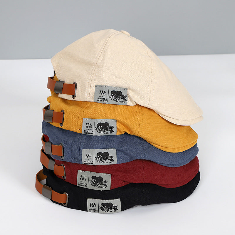 Stefan Schwarz Vintage Schiebermütze für Herren | Flat Cap Retro Casual Stil - Schwarz/Rot/Blau/Gelb/Beige