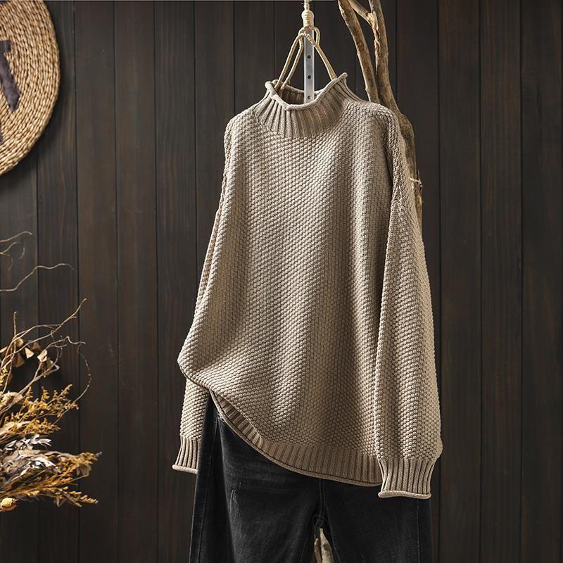 Magdalena Braun Oversized Wollmix Rollkragenpullover für Damen | Winter Casual Stil - S/M/L/XL/2XL/3XL