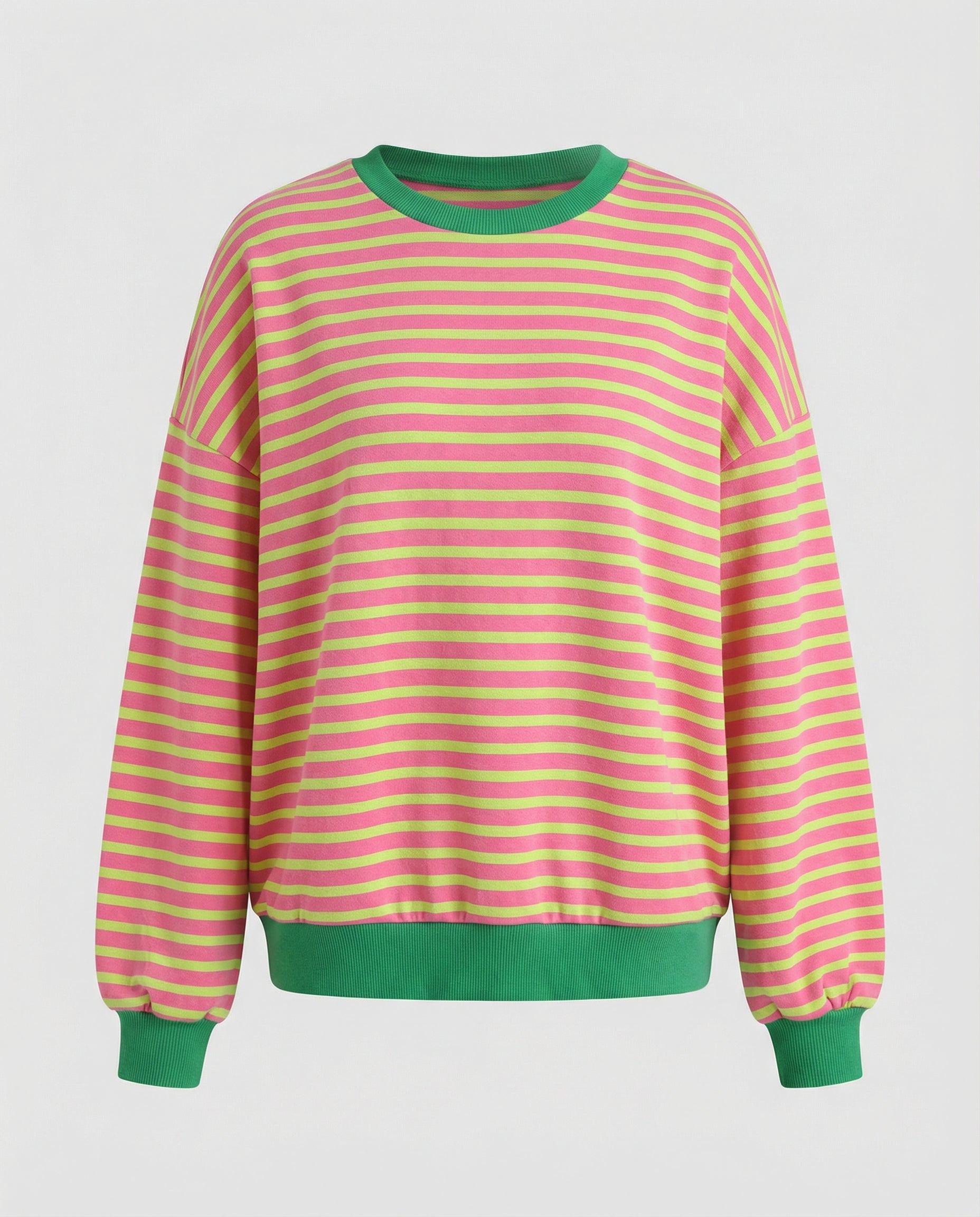 Elke Blau Gestreiftes Boxy Oversized Sweatshirt für Damen | Casual Alltag und Stadtbummel - S/M/L/XL