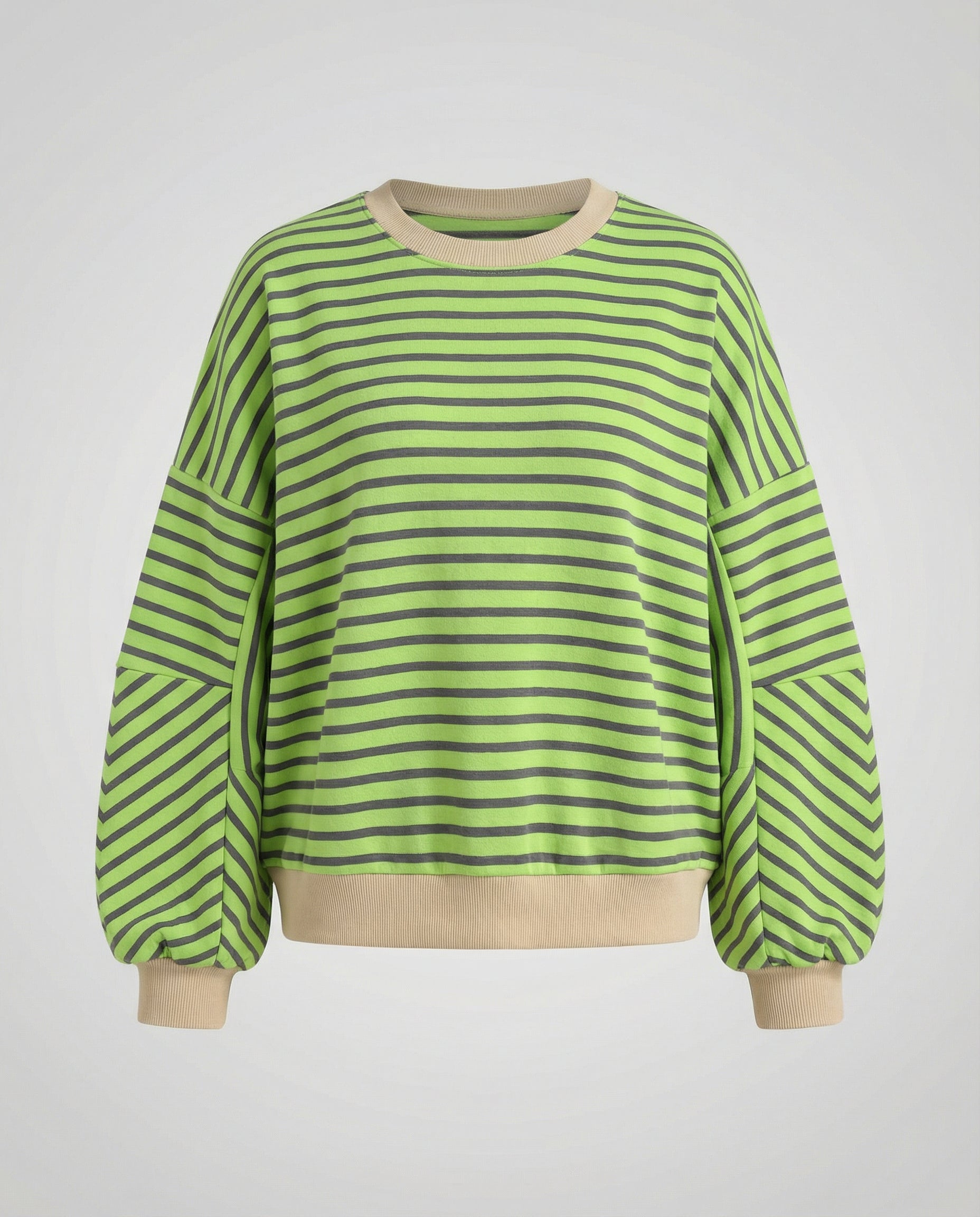 Elke Blau Gestreiftes Boxy Oversized Sweatshirt für Damen | Casual Alltag und Stadtbummel - S/M/L/XL