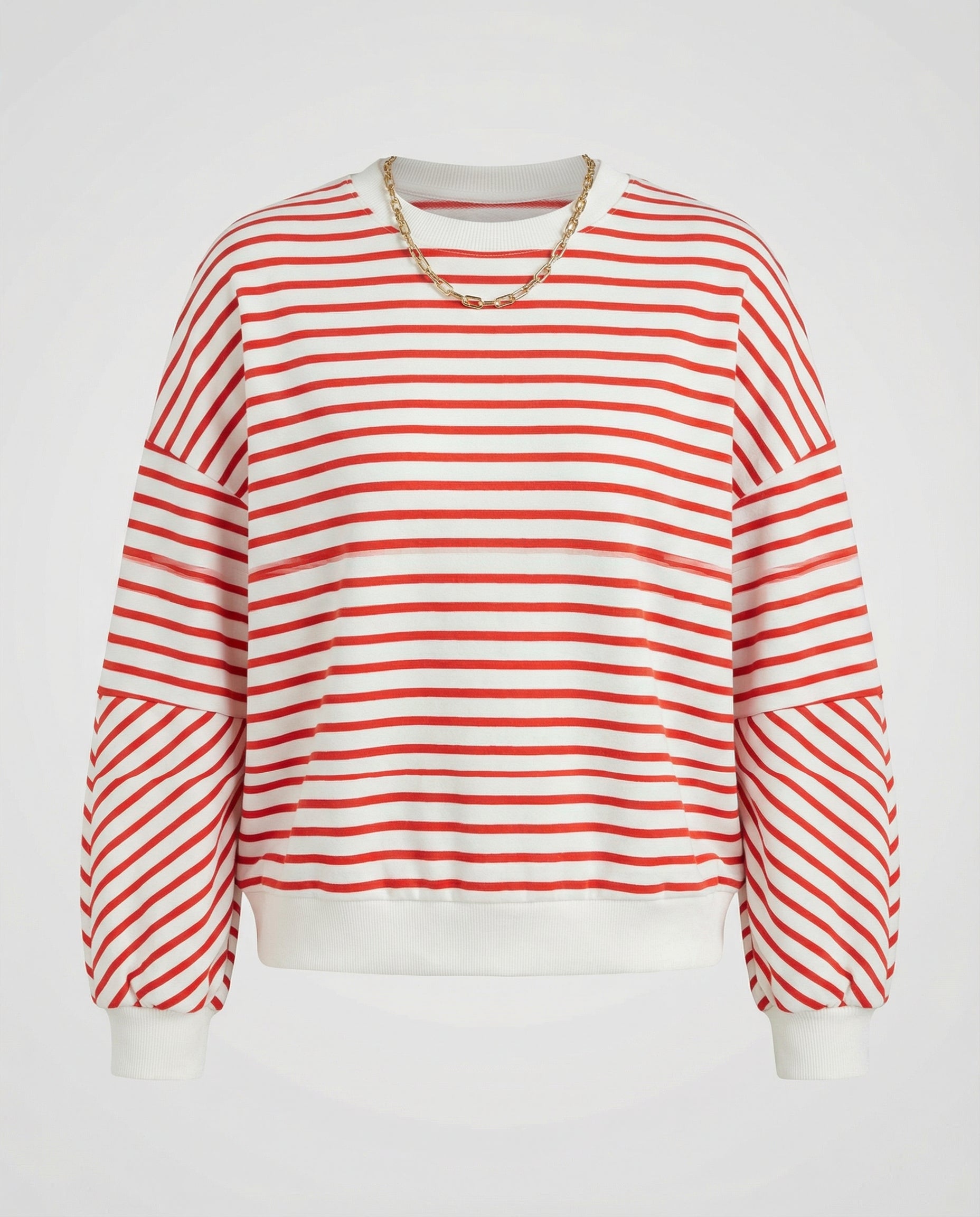 Elke Blau Gestreiftes Boxy Oversized Sweatshirt für Damen | Casual Alltag und Stadtbummel - S/M/L/XL