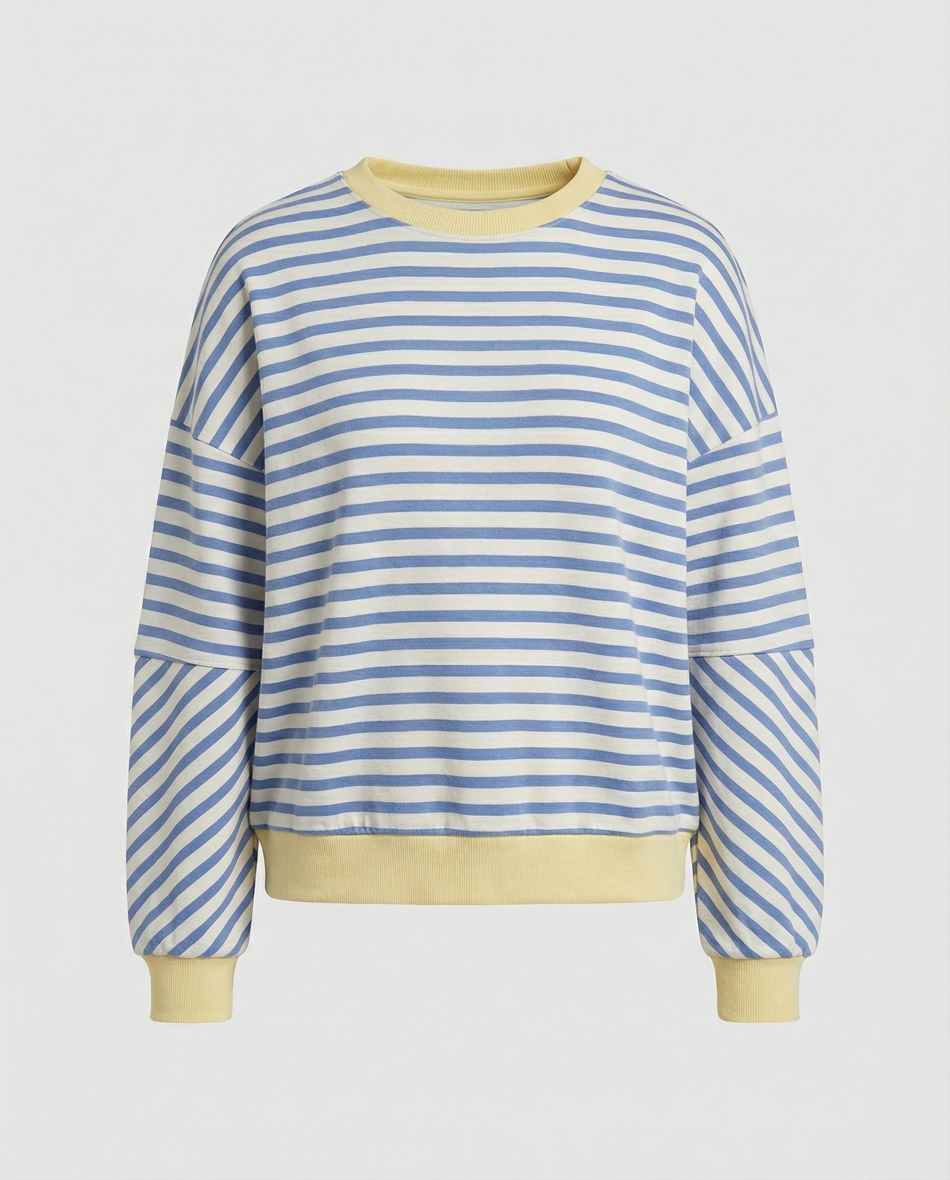 Elke Blau Gestreiftes Boxy Oversized Sweatshirt für Damen | Casual Alltag und Stadtbummel - S/M/L/XL