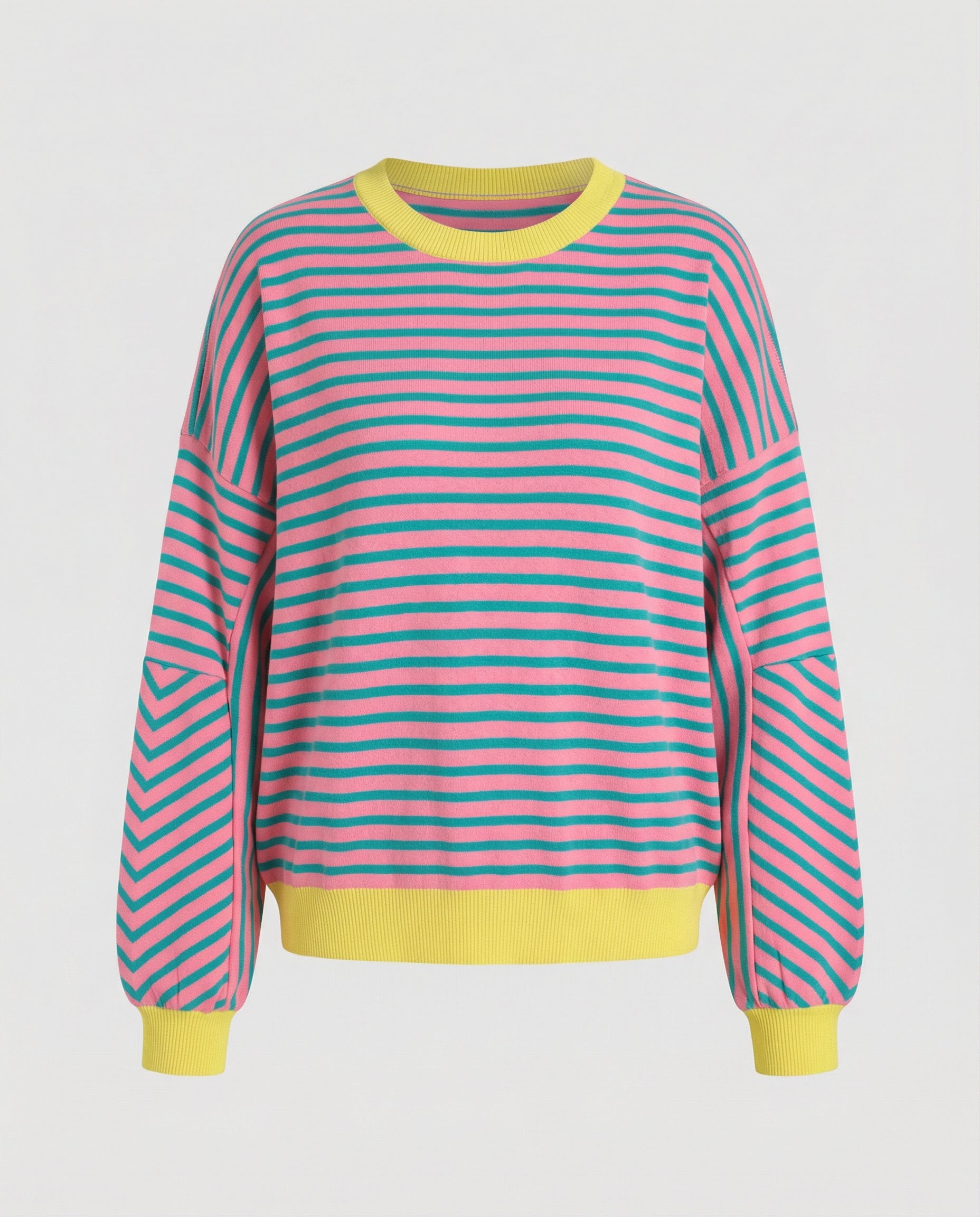 Elke Blau Gestreiftes Boxy Oversized Sweatshirt für Damen | Casual Alltag und Stadtbummel - S/M/L/XL