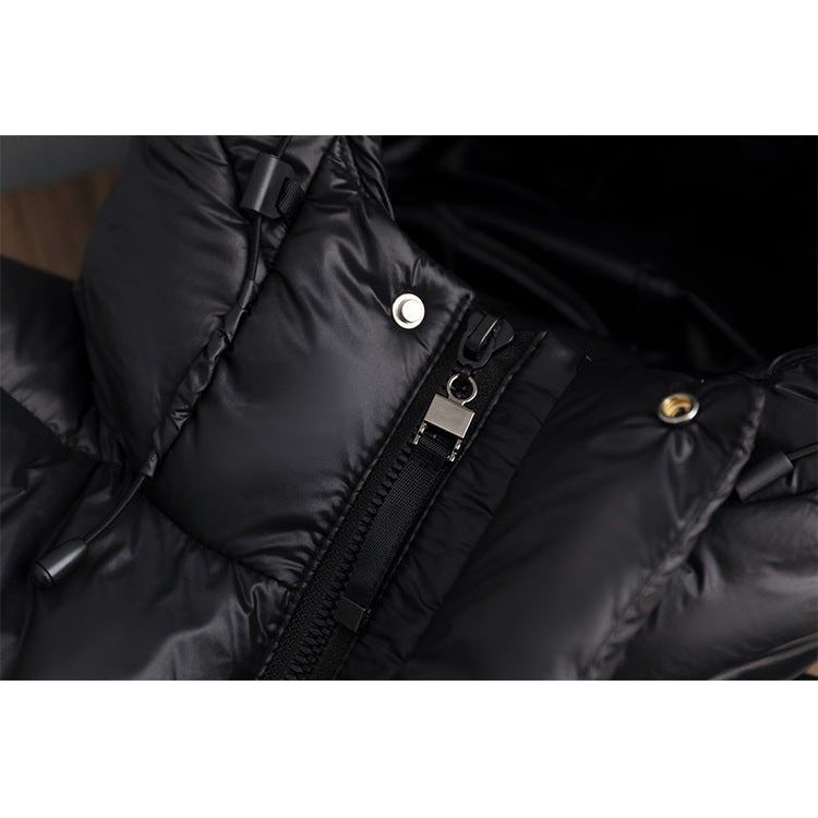 Hedi Schwarz Langer Gesteppter Daunenparka mit Kapuze für Damen | Winter Oversized - M/L/XL/2XL/3XL