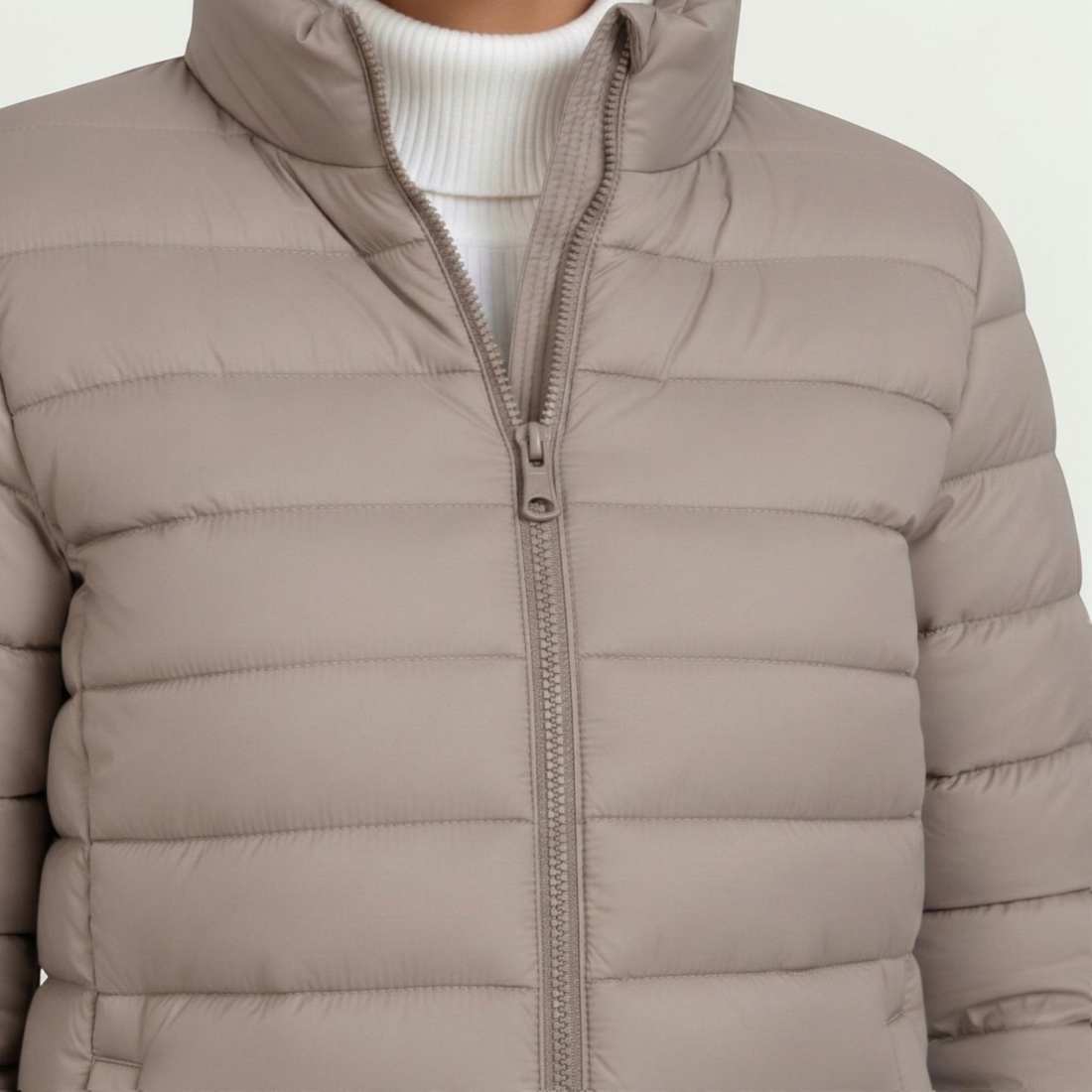 Lisette Grau Leichte Steppjacke für Damen | Slim Fit Stehkragen Herbst Winter - S/M/L/XL/2XL