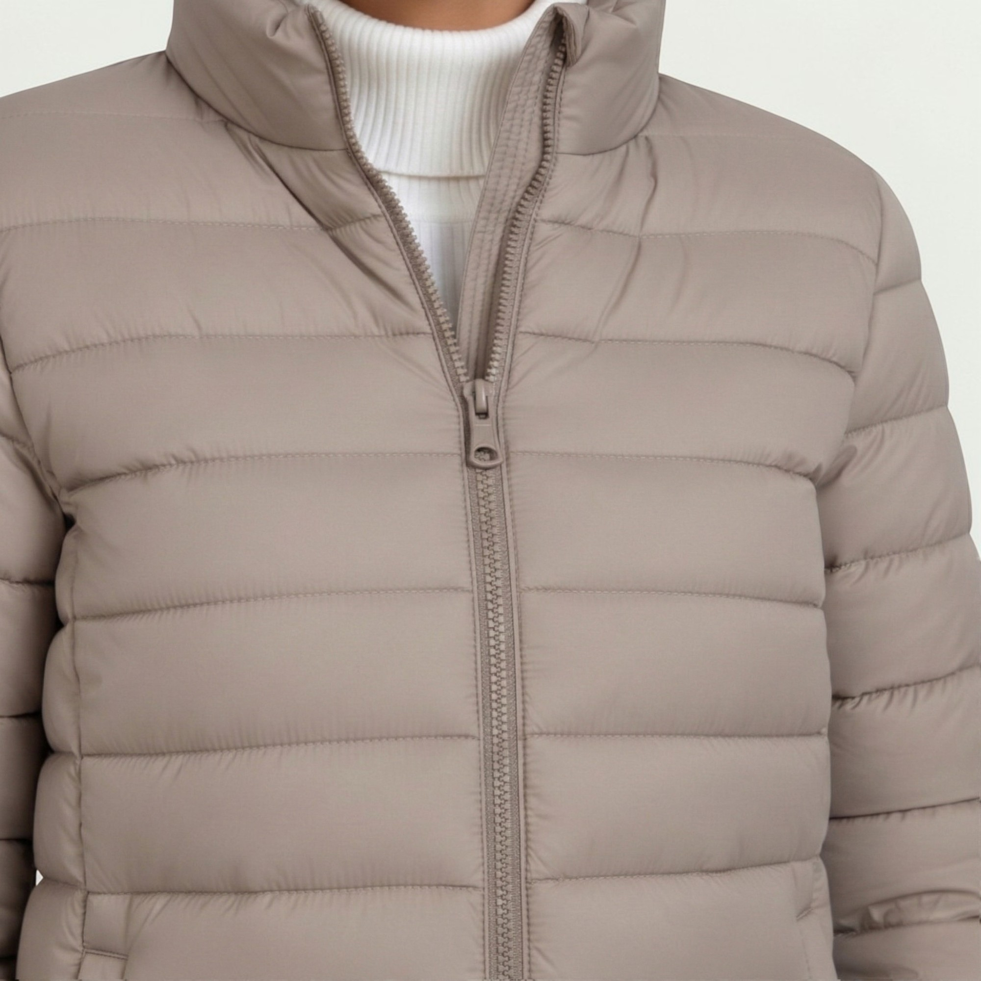 Lisette Grau Leichte Steppjacke für Damen | Slim Fit Stehkragen Herbst Winter - S/M/L/XL/2XL