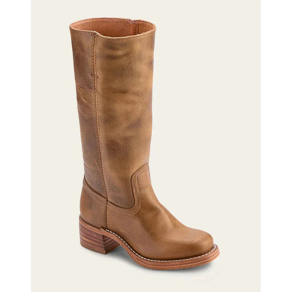 Ida Dunkelbraun Kniehohe Campus-Stiefel für Damen | Vintage Stil mit Blockabsatz - 35-46