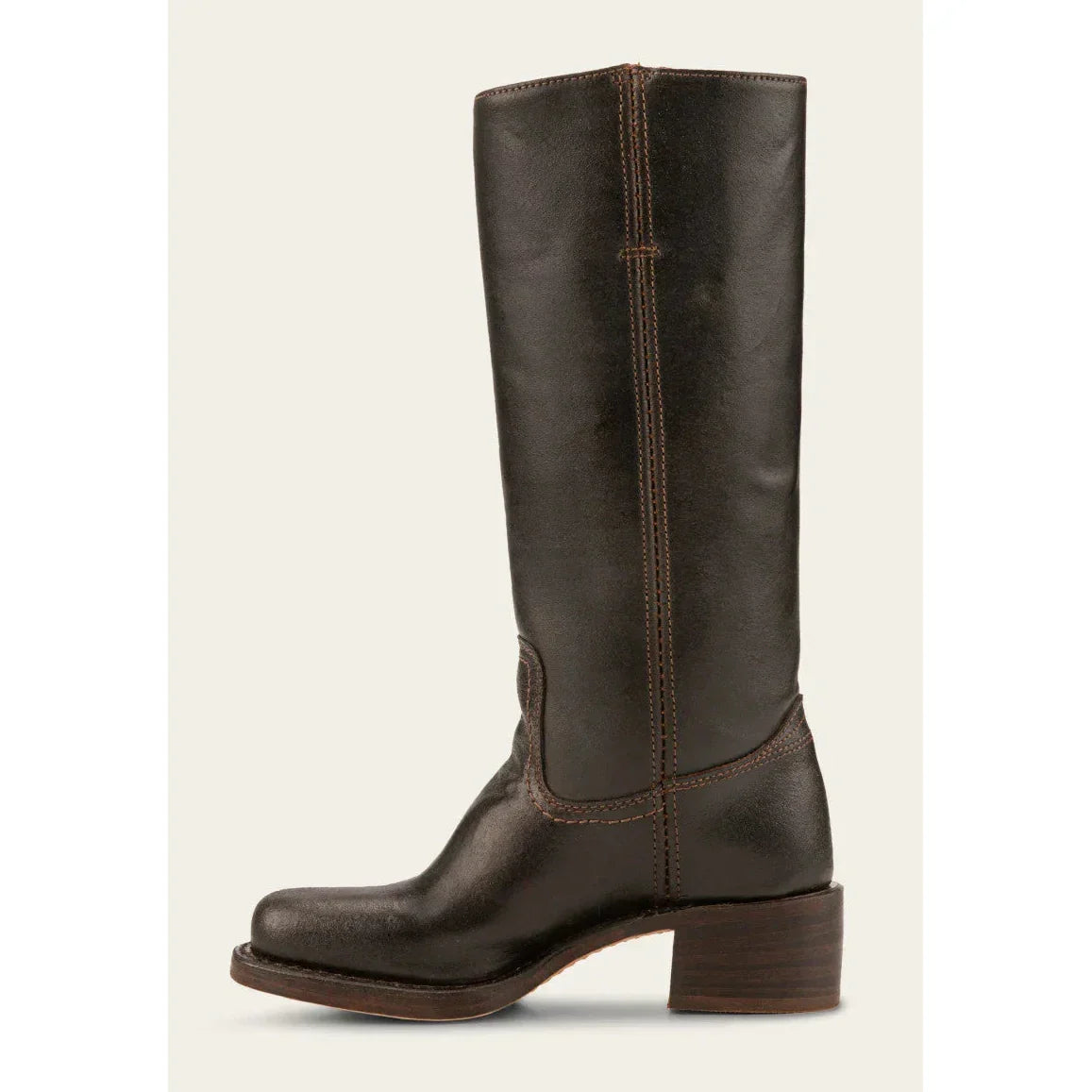 Ida Dunkelbraun Kniehohe Campus-Stiefel für Damen | Vintage Stil mit Blockabsatz - 35-46