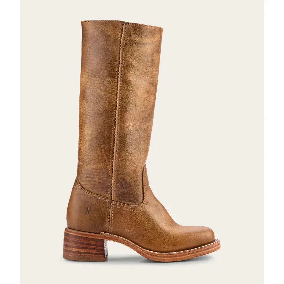 Ida Dunkelbraun Kniehohe Campus-Stiefel für Damen | Vintage Stil mit Blockabsatz - 35-46