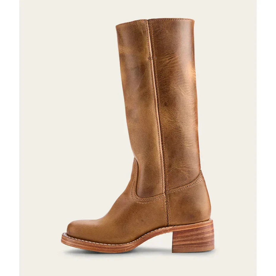Ida Dunkelbraun Kniehohe Campus-Stiefel für Damen | Vintage Stil mit Blockabsatz - 35-46