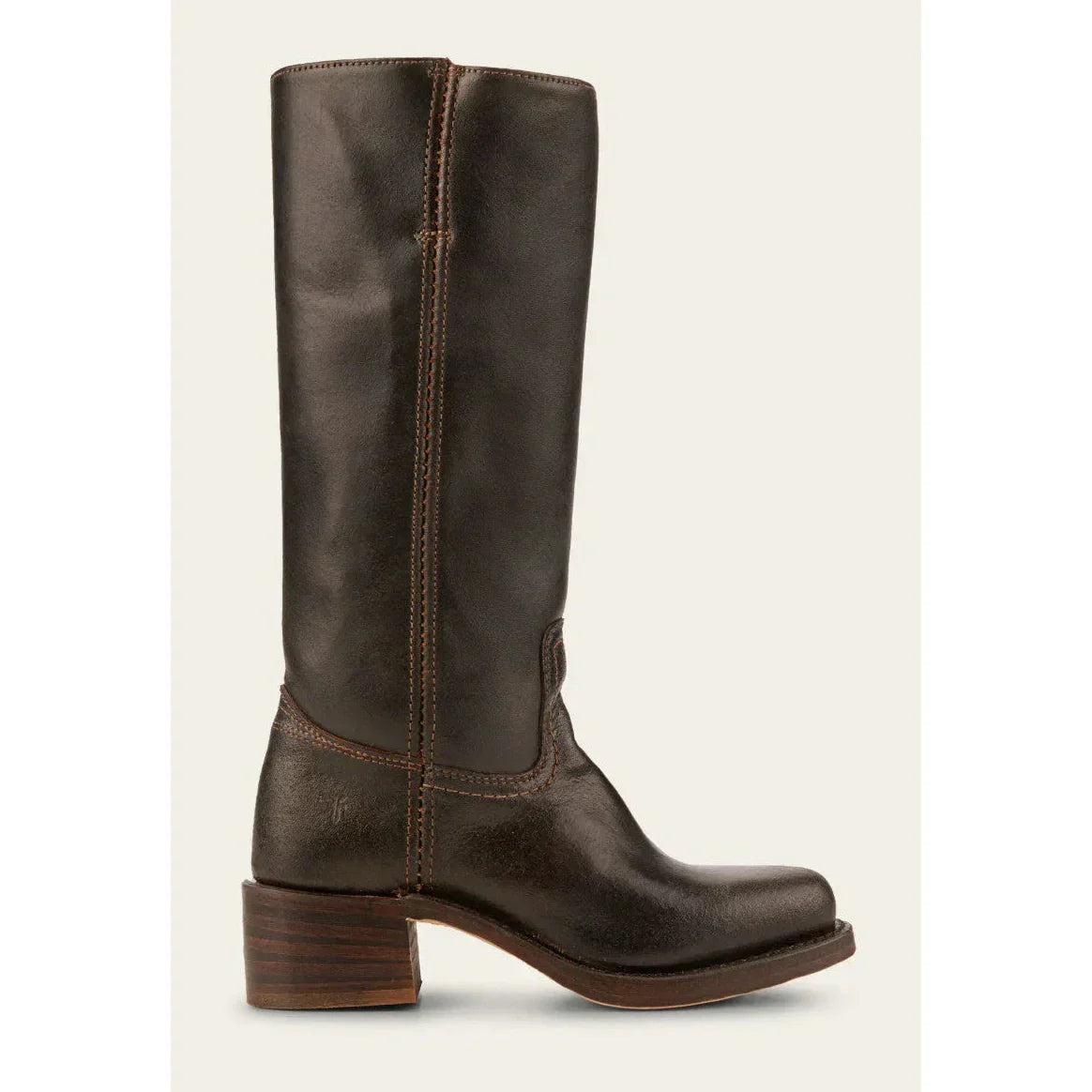 Ida Dunkelbraun Kniehohe Campus-Stiefel für Damen | Vintage Stil mit Blockabsatz - 35-46